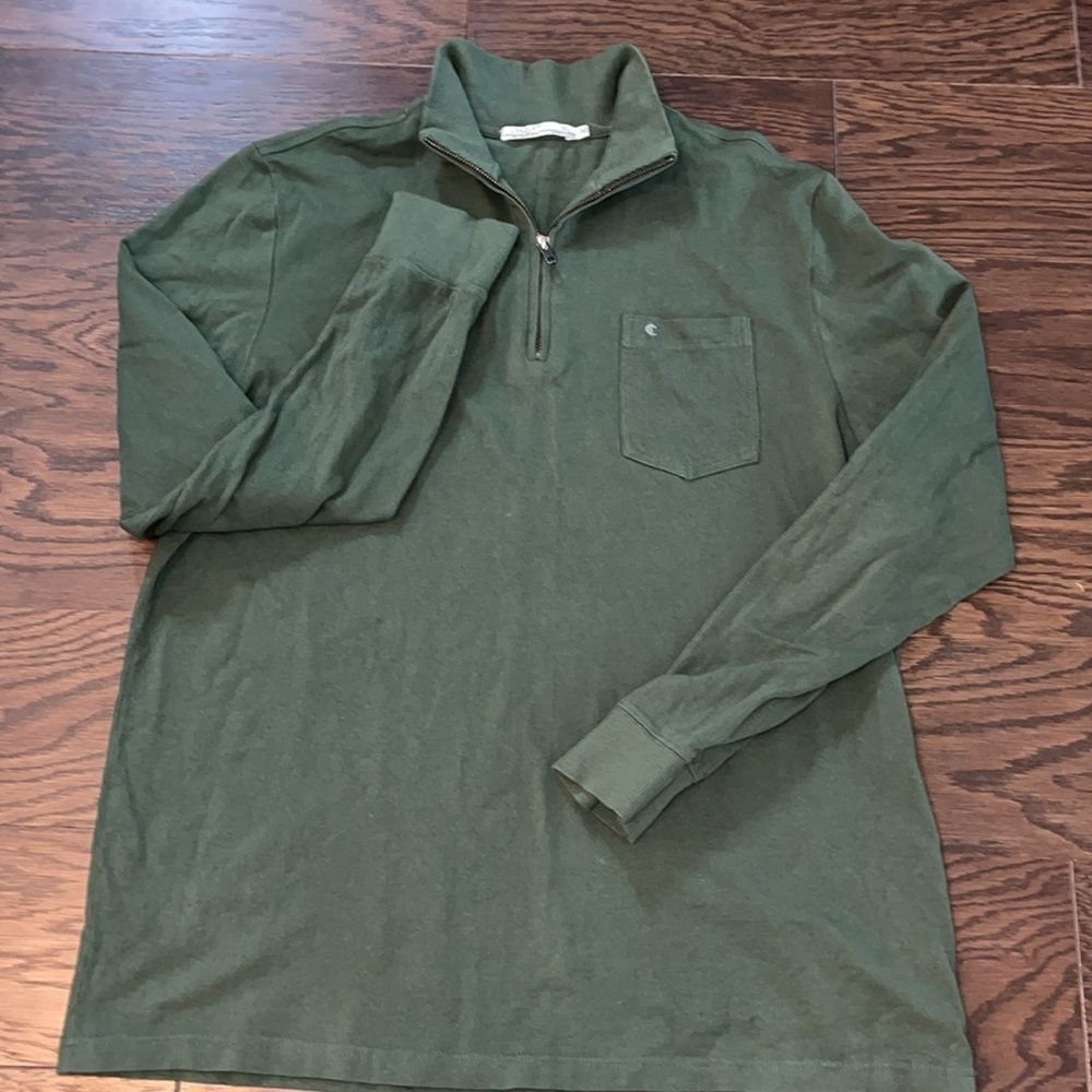 Men’s retro Criquet Austin TX slim fit organic green cotton Pocket T neck shirt